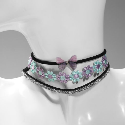 Чокер Трио цветы и бант (набор 3 шт.), цветной, 32 см - Queen fair фото 2