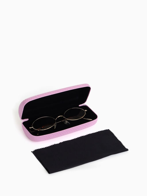 Футляр для очков на хлопушке, однотонный, размер 15×6×3.5 см, розовый