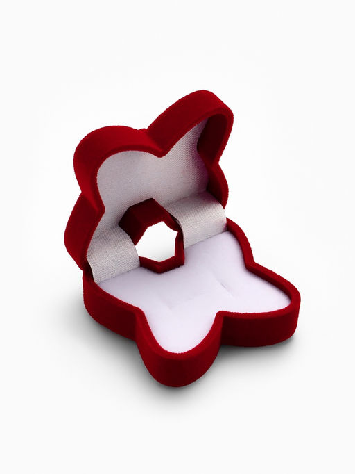 Футляр под серьги, кольцо Бабочка, бархатный, 5?5.5 см, красный