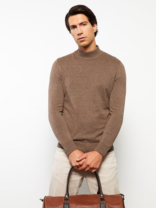 Bal?k?? Yaka Uzun Kollu Erkek Triko Kazak