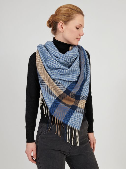 Большой  платок в стиле арт-деко в составе шерсть - Tantino фото 2