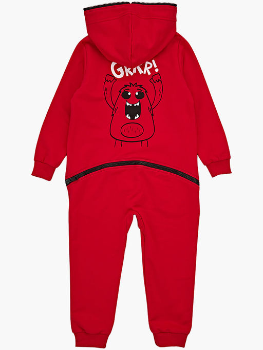 Комбинезон на молнии из футера UD 7251 красный - Mini maxi фото 9