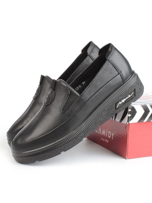 03-5316 BLACK Полуботинки женские (натуральная кожа)