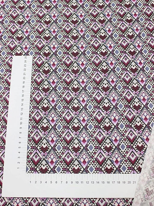 Бязь Этно - мозаика цв.сливовый, ш.1.5м, хлопок-100%, 120гр/м.кв - Купава фото 2