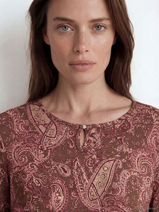 Bisiklet Yaka Desenli Bluz