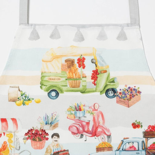 Фартук Этель Food market 70х60 см, 100% хлопок, саржа 190 г/м2  фото 6