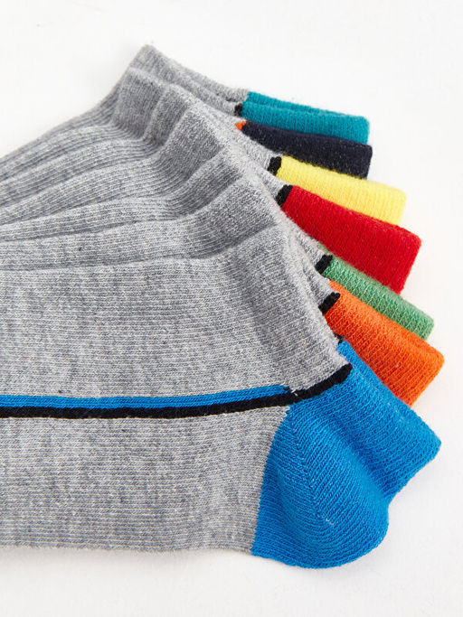 Renk Bloklu Erkek ?ocuk Patik ?orap 7li