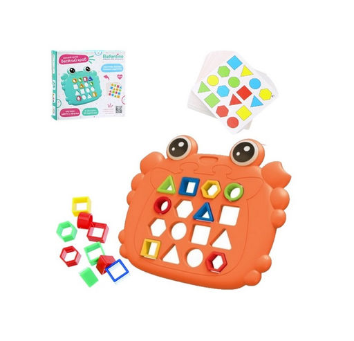 Elefantino. Игровой центр "Веселый краб", сортер (16 фигурок, 30 карточек) арт.18IT109538