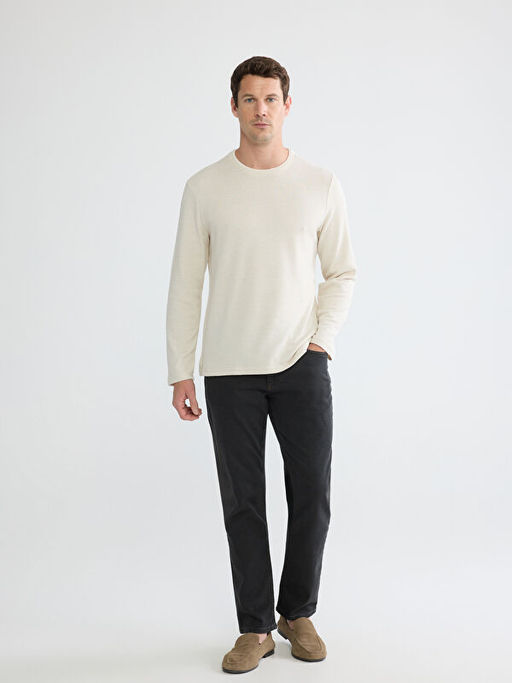 Regular Fit Bisiklet Yaka Erkek Sweatshirt