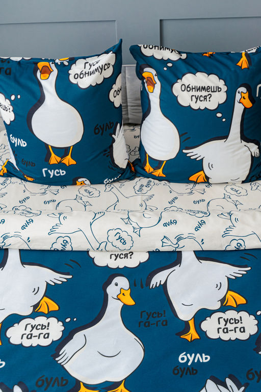 КПБ Павлинка Гусь обнимусь (синий) бязь - Протекс фото 11