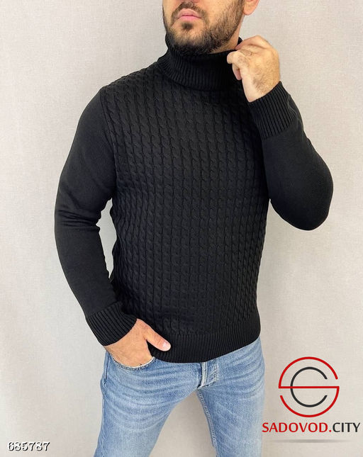 Свитер мужской с воротником стойка