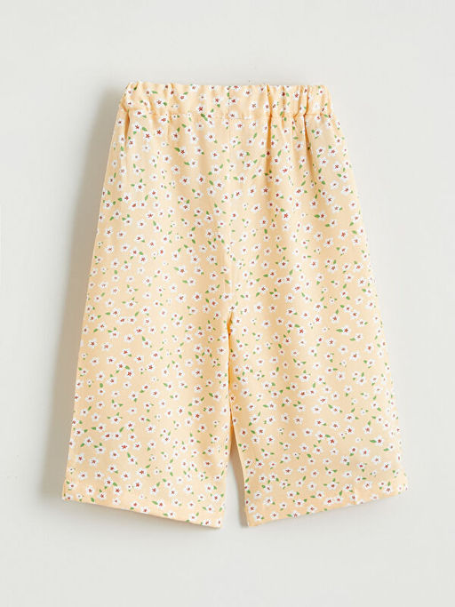 Beli Lastikli ?i?ekli K?z ?ocuk Pantolon