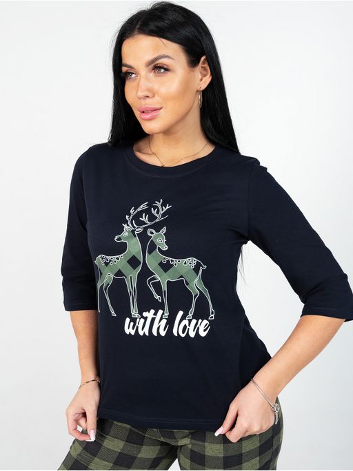 Кофта от пижамы "С любовью" темно-синий