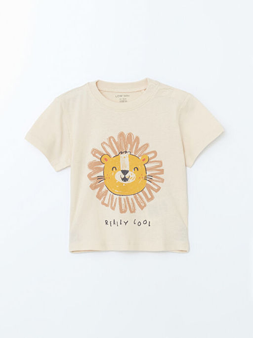 Bisiklet Yaka Bask?l? Erkek Bebek Ti??rt