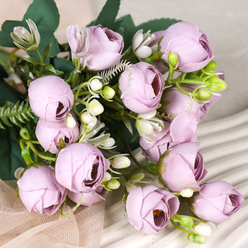 Цветок искусственный Букет роз 31 см / BR-31 /уп 1200/ (Бежевый) - Галеонтрейд фото 6