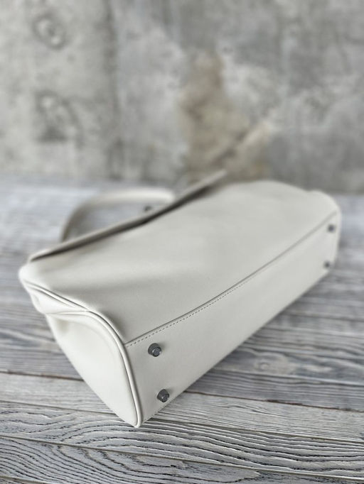 Женская кожаная сумка-портфель 8399-3 Кремовый - Sergio valentini фото 9