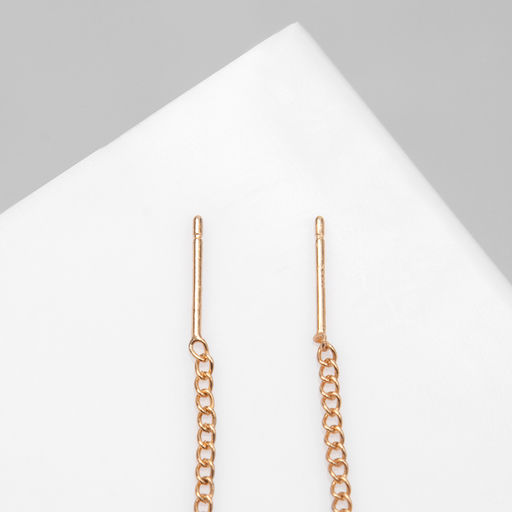 Серьги с жемчугом Цепочки ласка, цвет МИКС