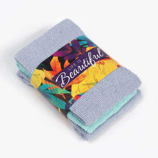 Набор махровых полотенец Life is beautiful 30?30 см - 3 шт., 100% хлопок 340 г/м?