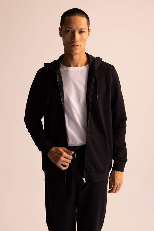 Толстовка на молнии стандартного кроя - Defacto фото 3