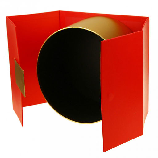 Коробка подарочная 22х22х13см "Круг" золотой в красной коробке (ДМ)