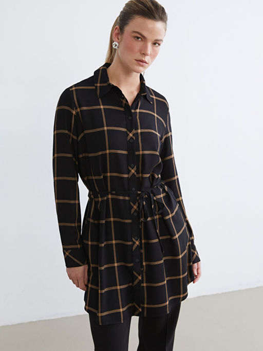 Beli Ku?akl? Ekose Kad?n G?mlek Tunik