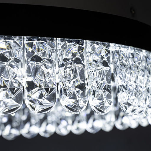 Люстра BayerLux «Бахрома», LED, 63 Вт, 3000-6000К, черное золото, 50×50×12 см