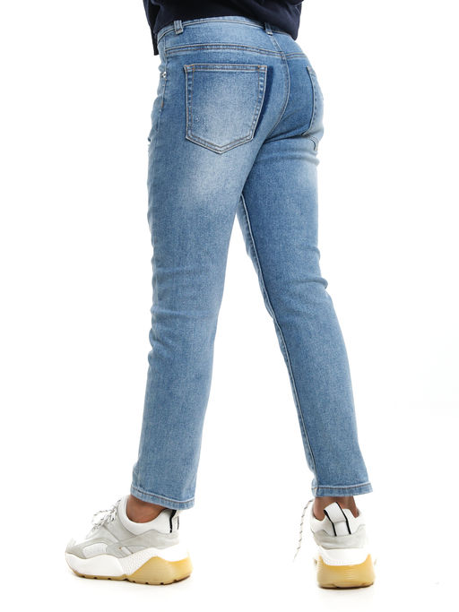 Джинсы синие для девочки 33-1041 синий - Mini maxi фото 10