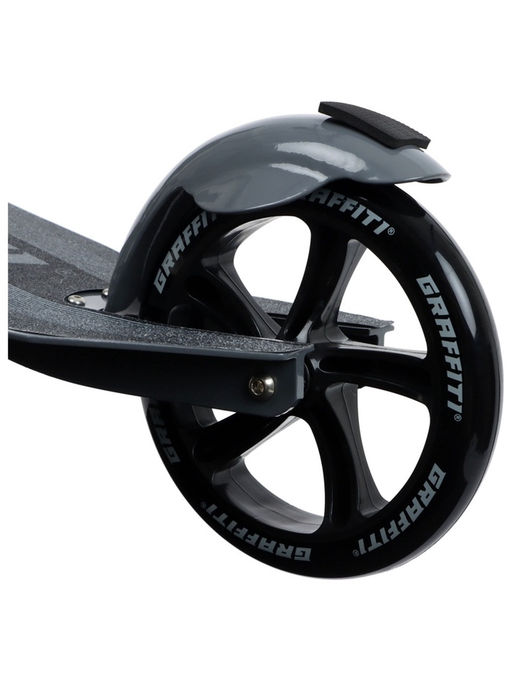 Самокат городской GRAFFITI Cross 230, колёса PU 230/180 мм, с передним амортизатором, ABEC 9 Carbon