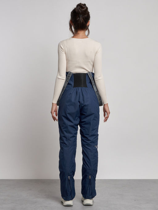 Полукомбинезон с высокой посадкой женский зимний темно-синего цвета 7605TS - Colannia фото 21