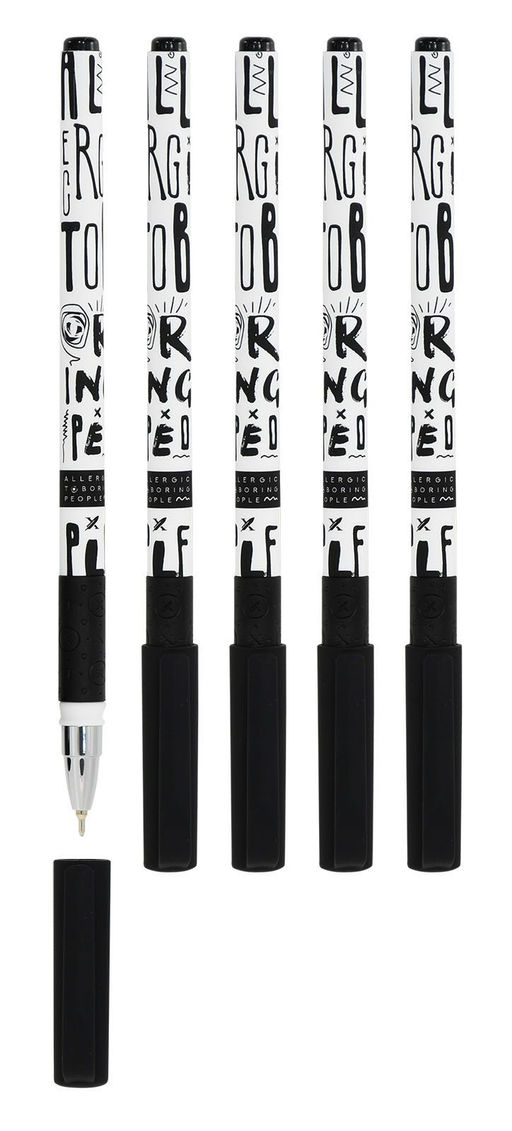 Ручка масляная 0.5мм LOREX GRUNGE 4 EVER Slim Soft Grip синяя, резиновый грип, игловидный наконечник, - Family фото 2