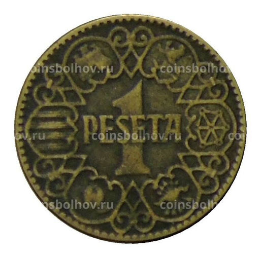 Монета 1 песета 1944 года Испания
