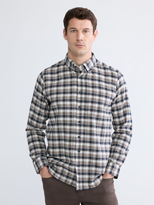 Regular Fit Ekose Gabardin Erkek G?mlek