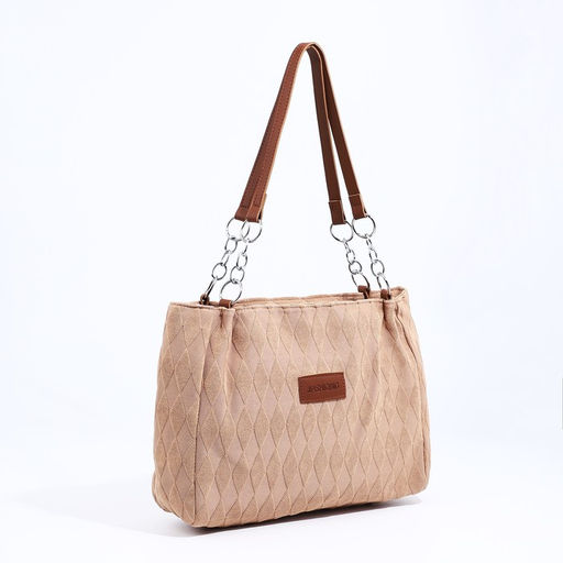 Сумка-тоут на молнии, цвет светло-коричневый - Simaland фото 5