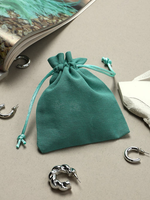 Цена за 50 шт. Мешочек подарочный «Хлопок», 10×12 см, тиффани