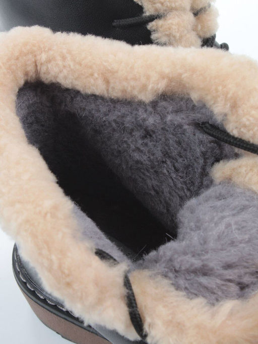 04-5606-1 BLACK Ботинки зимние женские (натуральная кожа, 100% шерсть)