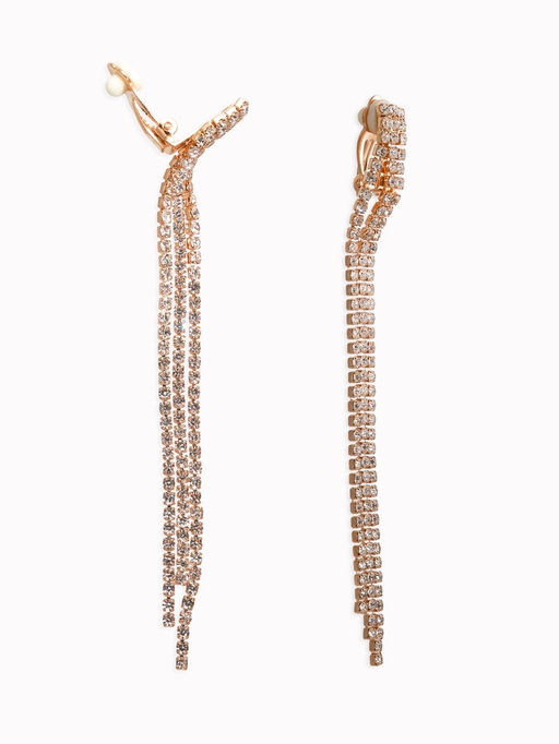 Клипсы Лёд тройная сплошная, цвет белый в золоте