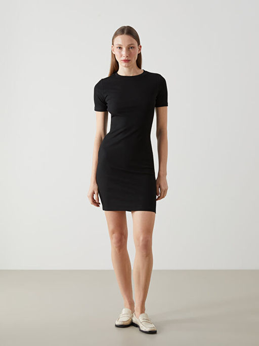 Bisiklet Yaka Kad?n Bodycon Elbise