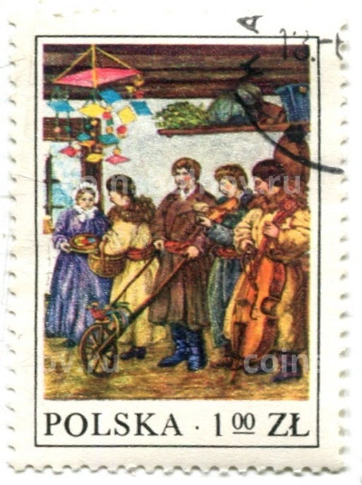 Марка Пасхальный петух 1977 год Польша