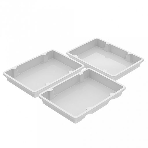Лоток для заморозки "Айс-2" 27,5х37,5х7см, набор 3 штуки, полипропилен, белый (Россия)