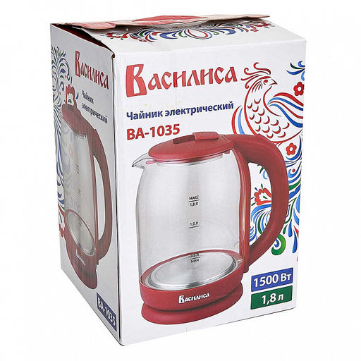 Чайник эл. ВАСИЛИСА корп/жаропроч. стекла. 150Вт арт. ВА-1035