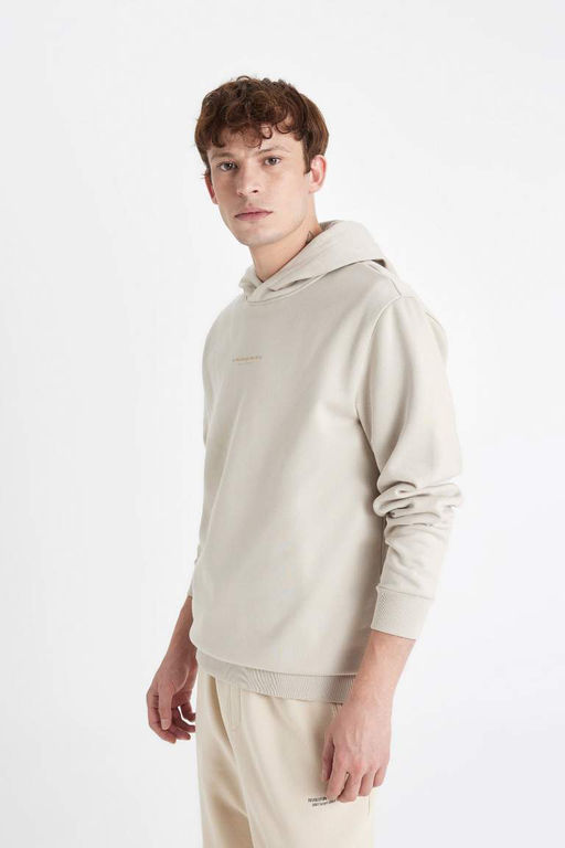 Толстовка обычного кроя с капюшоном и принтом - Defacto фото 3