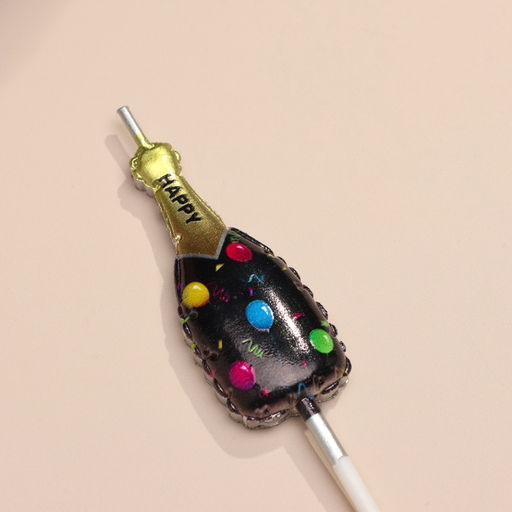 Свеча для торта «Шампанское», 7 шт., черный, золотой