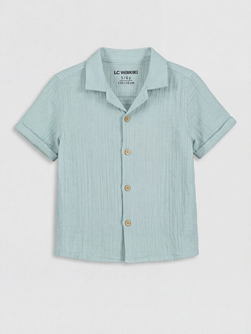 K?sa Kollu Dokulu Erkek ?ocuk G?mlek