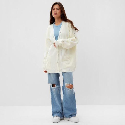 Кардиган с карманами женский MIST, молочный, onesize (44-48)