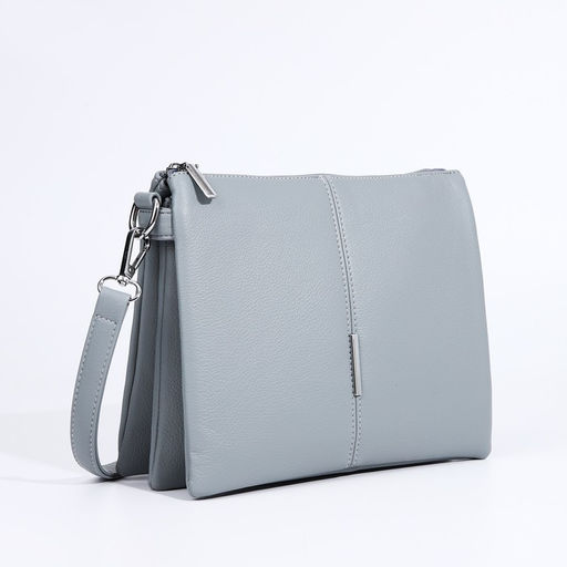Сумка кросс-боди на молнии, 2 наружных кармана, цвет серо-голубой - Simaland фото 3