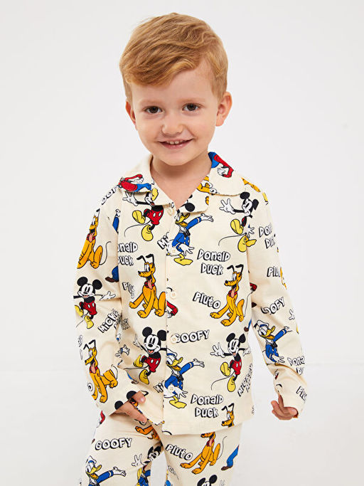 Polo Yaka Disney Bask?l? Erkek Bebek Pijama Tak?m? - Waikiki фото 2