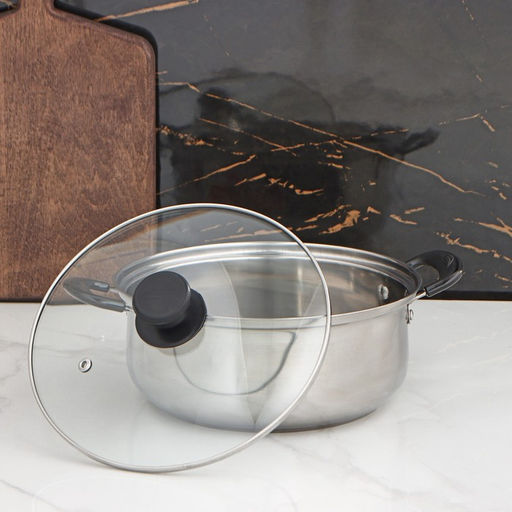 Кастрюля Promo, 2.3 л, d=22 см, с крышкой, нержавеющая сталь, серебристая