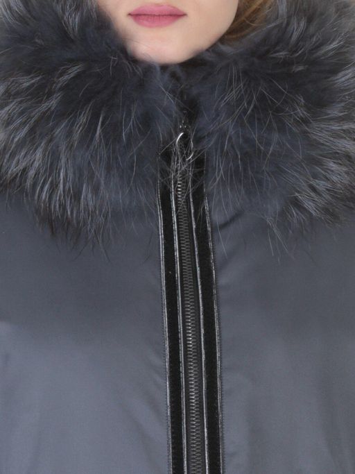 E-1961 DK. GREY Пальто женское с натуральным мехом Evcanbady - Fashion фото 7