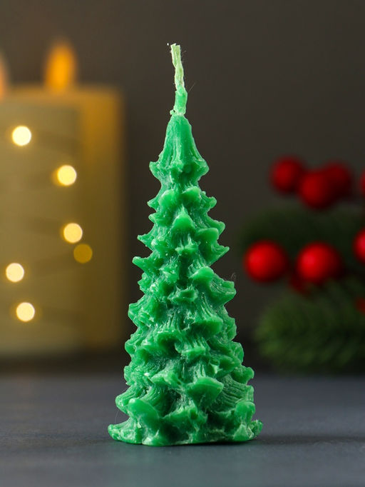 Цена за 3 шт. Свеча новогодняя Ель, 8040 мм, зелёная - Simaland фото 2