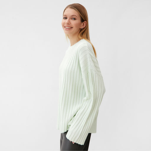 Джемпер женский вязаный MINAKU: Knitwear collection, цвет фисташковый, размер 42-44